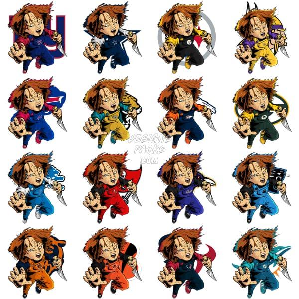 32 Doll Movie Horror Football Designs Bundle Png