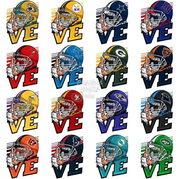 32 Love Football Designs Bundle Png