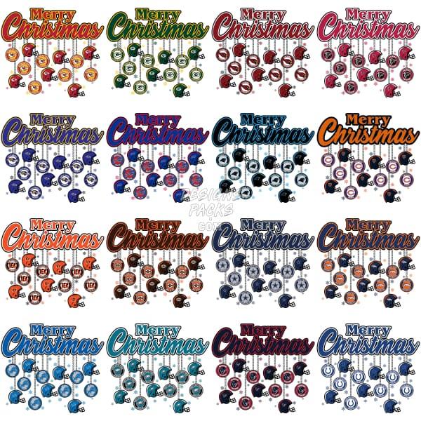 32 Merry Christmas Balls Football Designs Bundle Png