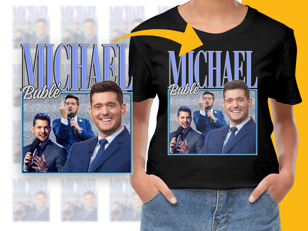Michael Buble Fan T-Shirt, Retro Pop Celebrity Graphic Tee, Unisex Casual Music Shirt