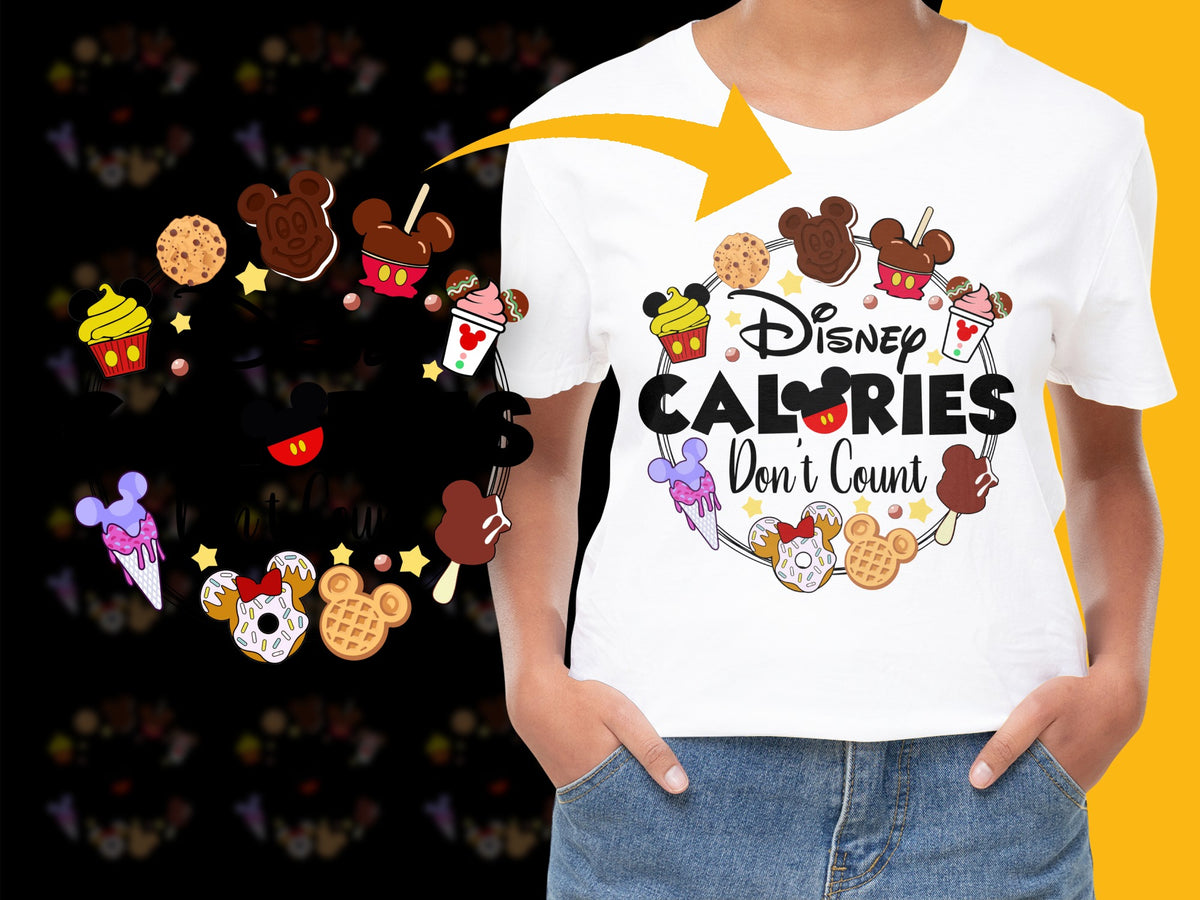 Disney Snack Goals T-Shirt, Cute Theme Park Food Tee, Calories Don't Count, Fun Vacation Apparel for Family