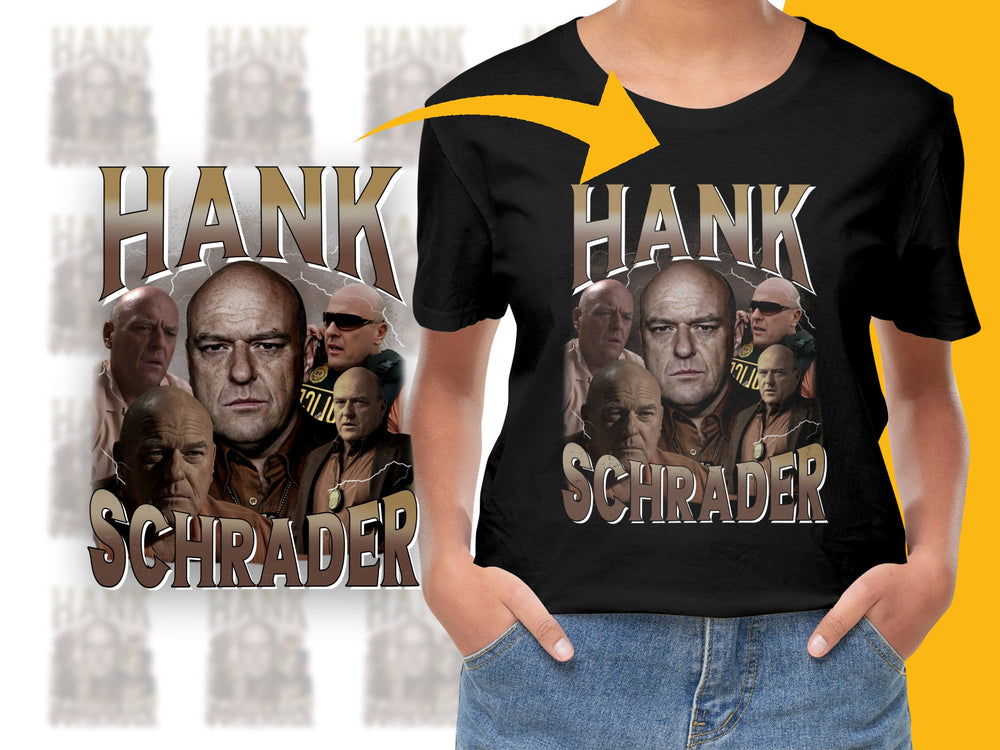 Hank Schrader Breaking Bad Inspired Black T-Shirt, TV Show Graphic Tee, Fan Art, Unique Gift Idea