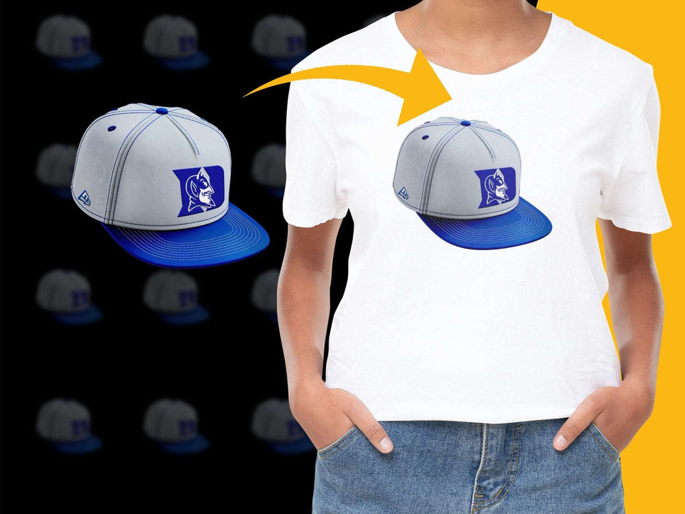 Youth Blue and Grey Baseball Cap, Adjustable Snapback, Durable Sports Hat for Kids