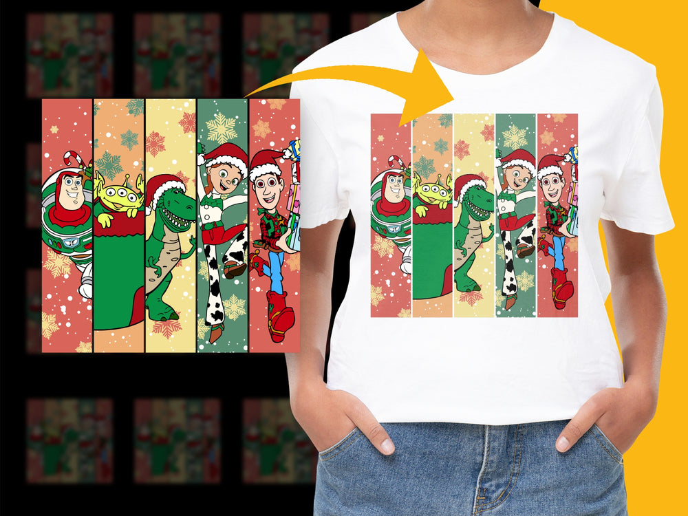 Colorful Christmas Elf Graphic T-Shirt, Festive Holiday Apparel, Unisex Adult Casual Wear