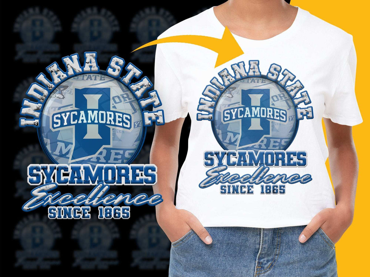 Indiana State Sycamores T-Shirt, Excellence Since 1865, College Sports Fan Apparel, White Graphic Tee