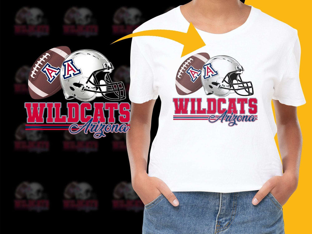 Arizona Wildcats Football T-Shirt, Youth and Adult Sizes, Sports Fan Tee, Collegiate Apparel, Graphic Helmet Design