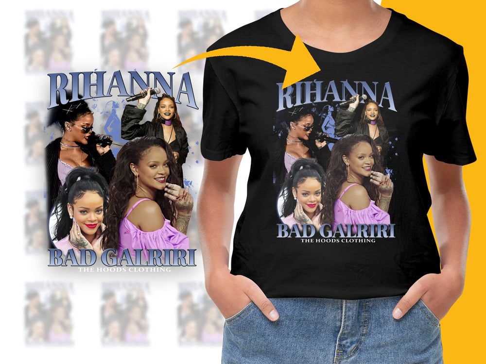 Rihanna Fan T-Shirt, Bad Gal Riri Graphic Tee, Urban Pop Culture Fashion, Music Icon Apparel
