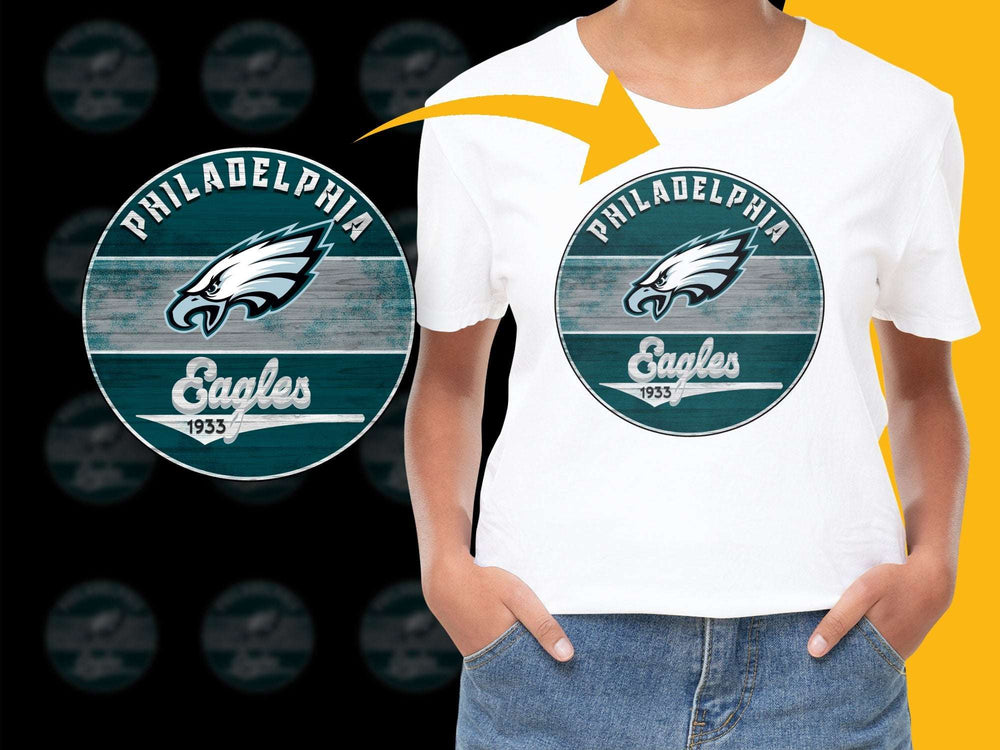 Philadelphia Eagles Retro Logo T-Shirt, Vintage 1933 Team Emblem, Sports Fan Apparel, Unisex White Tee