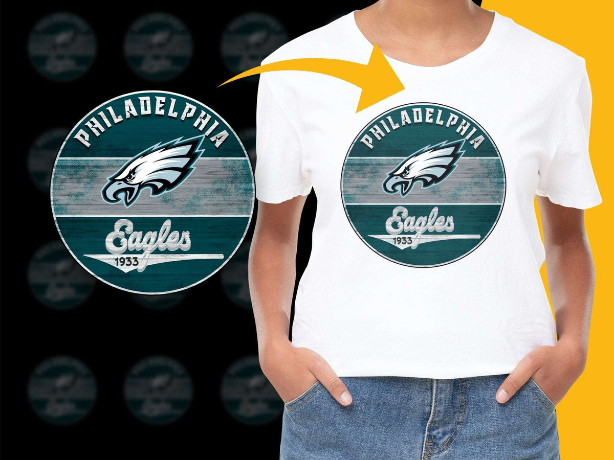 Philadelphia Eagles Retro Logo T-Shirt, Vintage 1933 Team Emblem, Sports Fan Apparel, Unisex White Tee