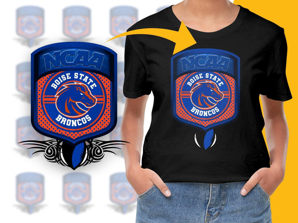 Boise State Broncos NCAA Logo T-Shirt, College Sports Fan Apparel, Blue Graphic Tee