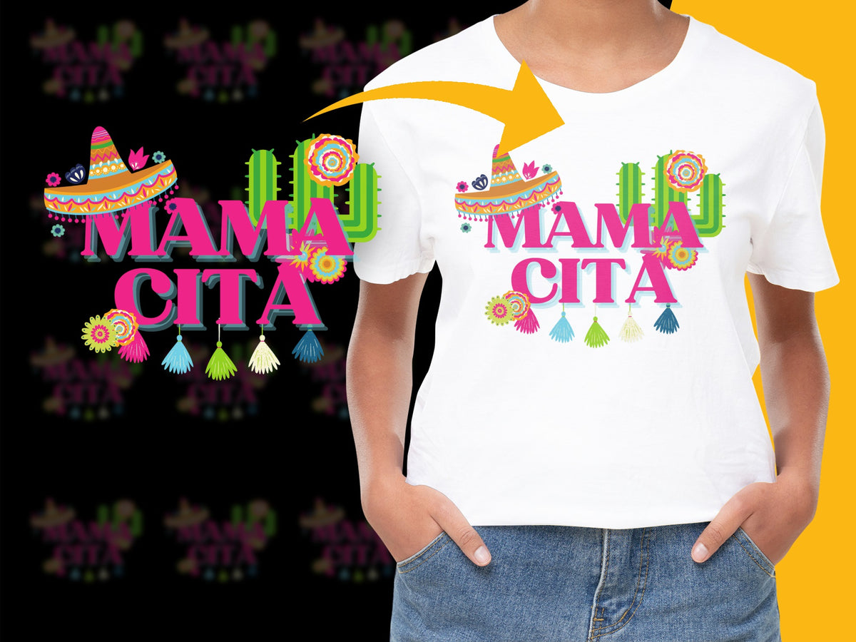 Mama Cita T-Shirt, Colorful Fiesta Design, Mexican Theme Party, Women's Fashion Top, Vibrant Casual Wear