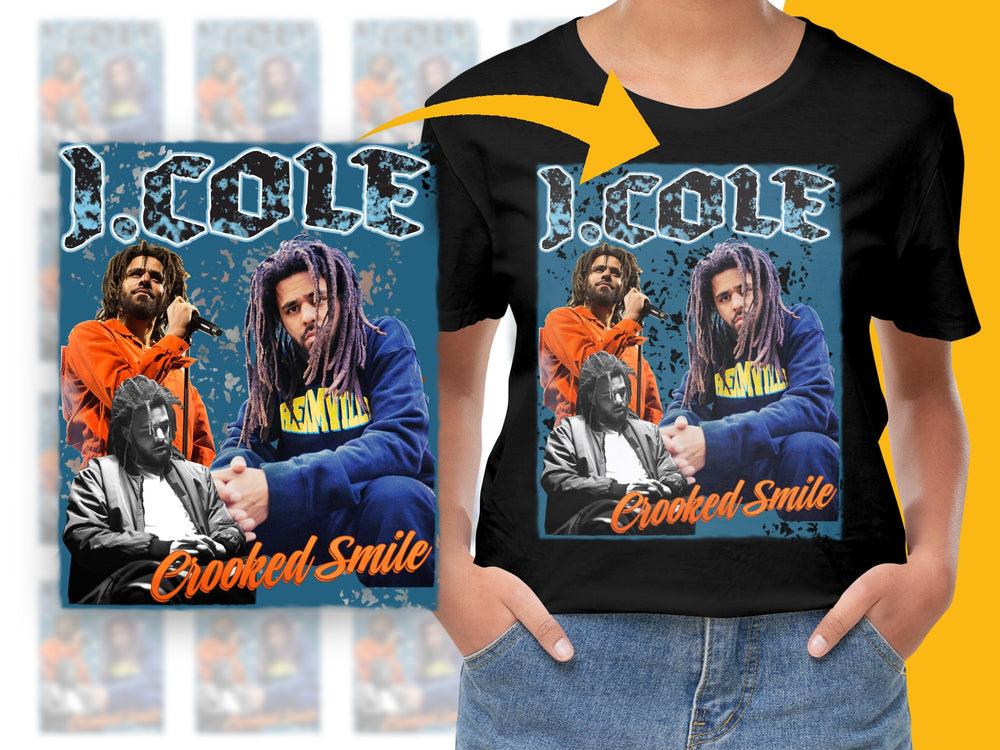J Cole Crooked Smile Graphic T-Shirt, Hip Hop Artist Inspired Tee, Music Fan Apparel, Unisex Fashion Top
