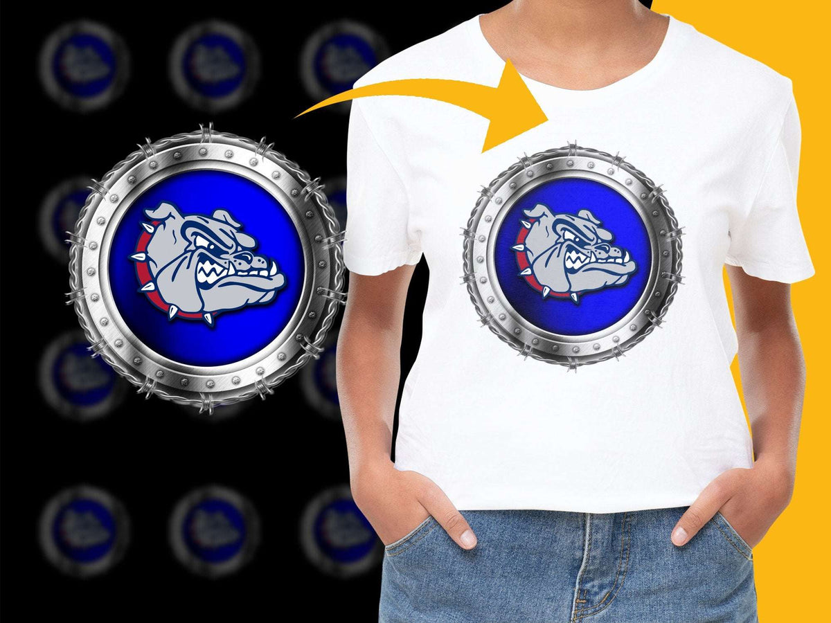 Bulldog Graphic T-Shirt, Cool Blue Neon Light Design, Unisex Casual Wear, Comfort Fit Tee