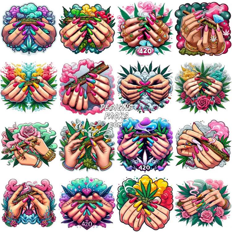 35 Girl Hands 420 Cannabis Marijuana Designs Bundle Png