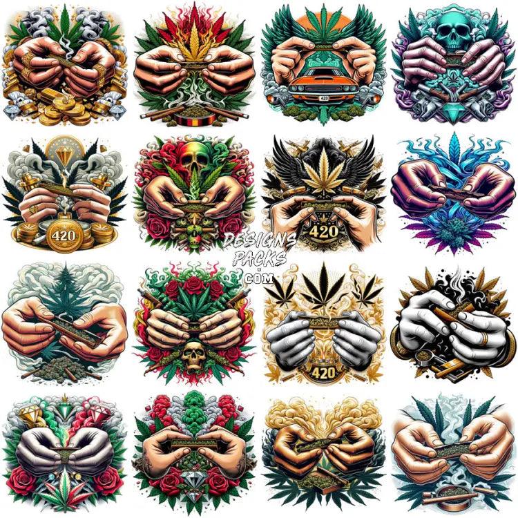 35 Men Hands 420 Cannabis Marijuana Designs Bundle Png