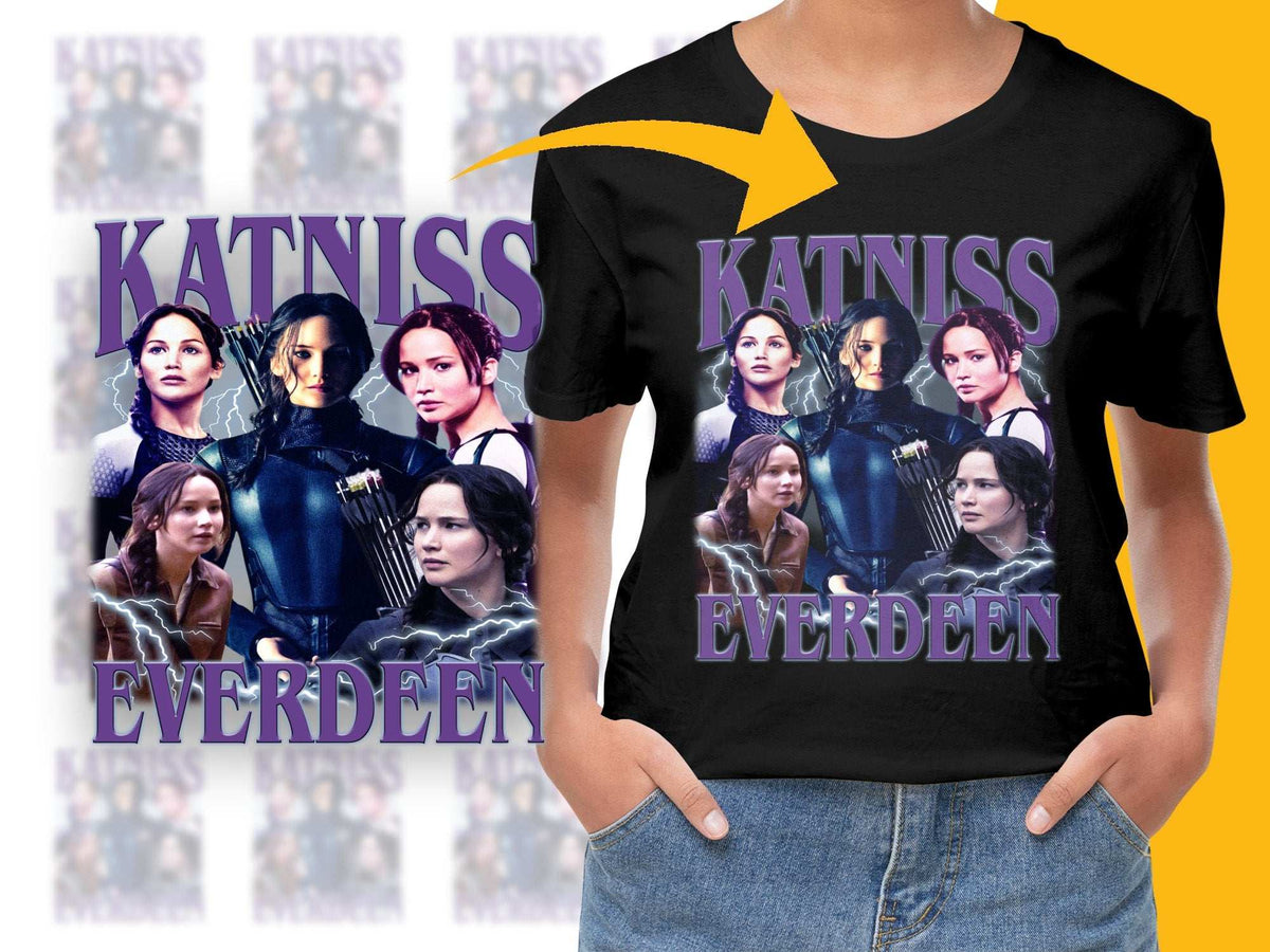 Katniss Everdeen Graphic T-Shirt, Hunger Games Inspired, Movie Character Fan Tee, Women's Fashion Top, Casual Wear, Gift Idea