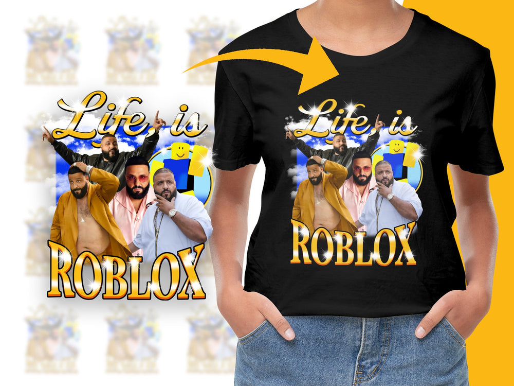 Life is Roblox T-Shirt, Funny Gaming Graphic Tee, Cool Gamer Gift, Unisex Black T-shirt for Teens and Adults