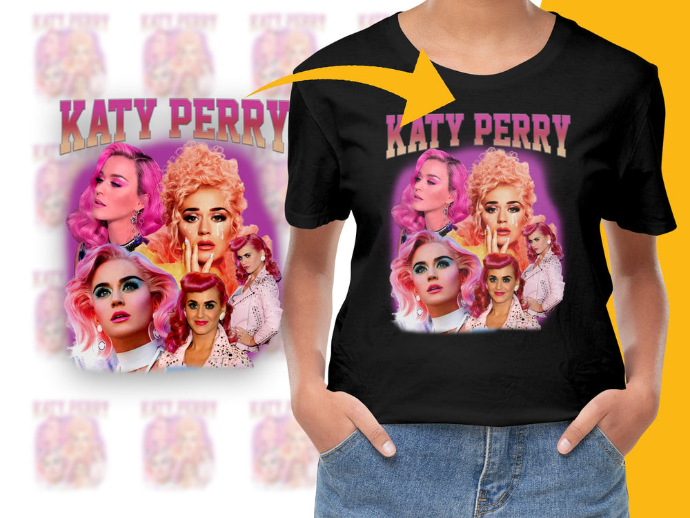 Colorful Pop Star Graphic T-Shirt, Vintage Style Music Artist Tee, Bold Fashion Top, Casual Streetwear