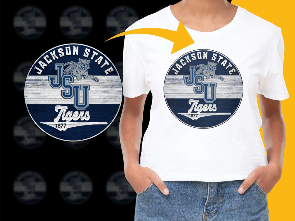 Jackson State University JSU Tigers Logo T-Shirt, Vintage Style College Apparel, Unisex Casual Tee, Gift for Students