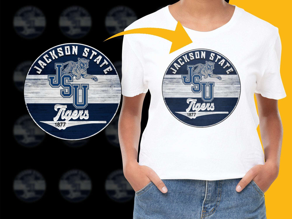 Jackson State University JSU Tigers Logo T-Shirt, Vintage Style College Apparel, Unisex Casual Tee, Gift for Students