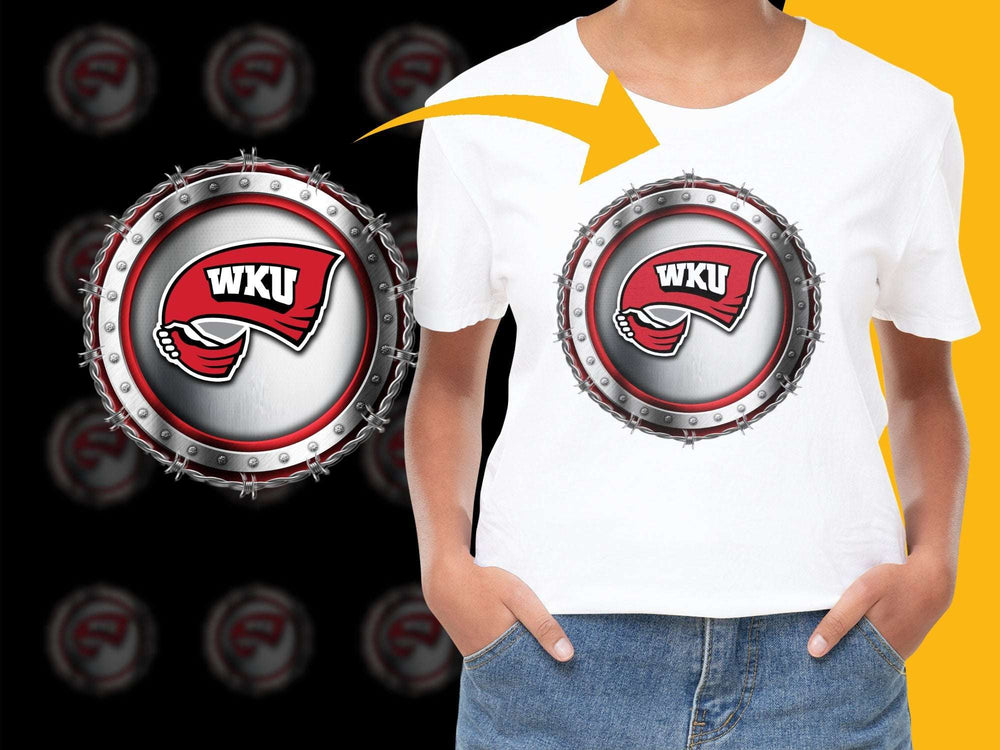 WKU Logo T-Shirt, Western Kentucky University Fan Apparel, College Sports White Tee, Unisex Adult Clothing