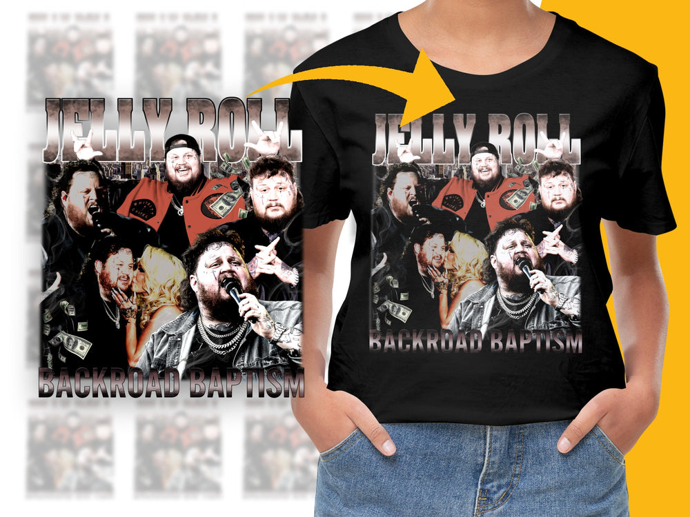 Jelly Roll Backroad Baptism Graphic T-Shirt, Unisex Music Fan Tee, Concert Merchandise