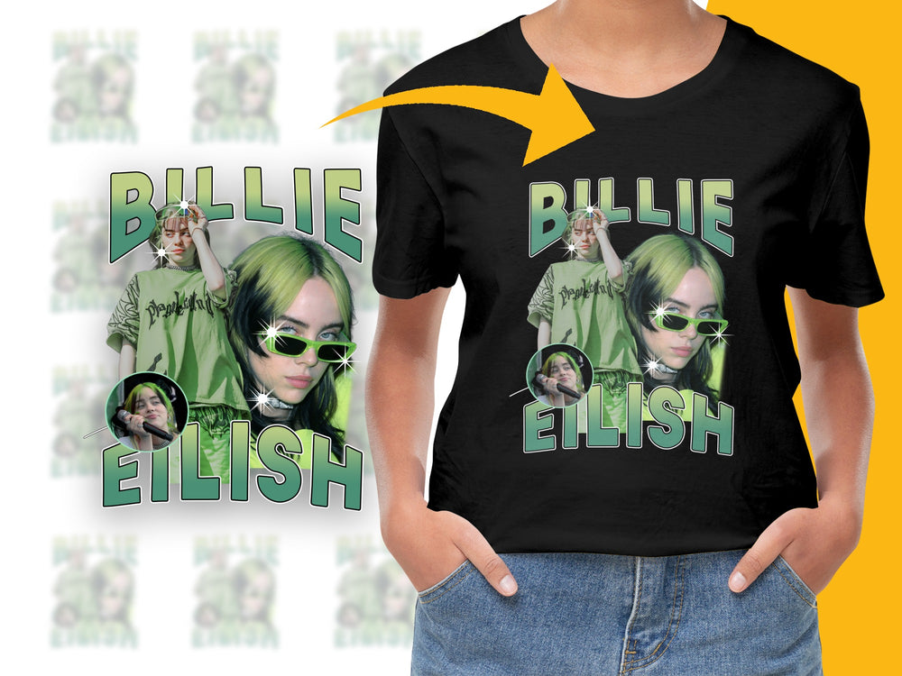 Billie Eilish Inspired T-Shirt, Women's Graphic Tee, Pop Music Fan Apparel, Trendy Concert Shirt, Casual Streetwear Style, Unique Gift