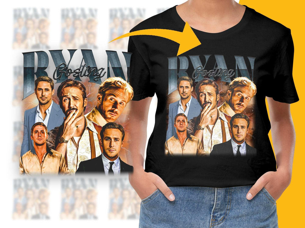 Ryan Gosling Movie Collage T-Shirt, Unisex Graphic Tee, Vintage Style, Film Actor Fan Gift