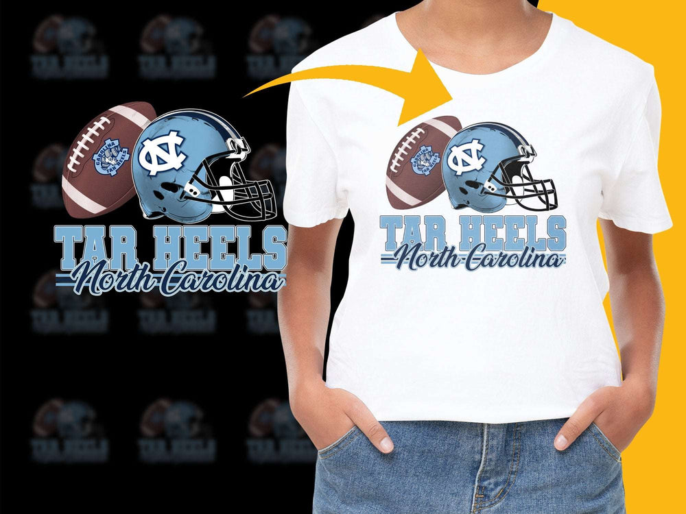 North Carolina Tar Heels T-Shirt, College Football Graphic Tee, Sports Fan Apparel, Unisex White Shirt