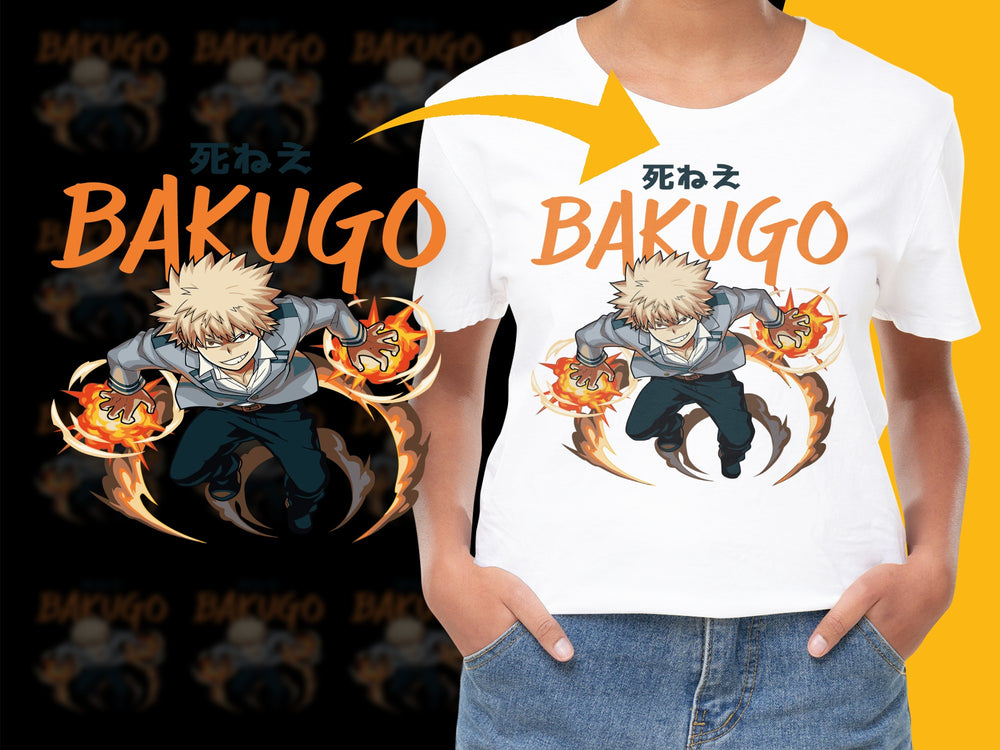 Bakugo Anime T-Shirt, My Hero Academia Graphic Tee, Unisex Manga Shirt, Fan Art Apparel, Japanese Anime Inspired Clothing