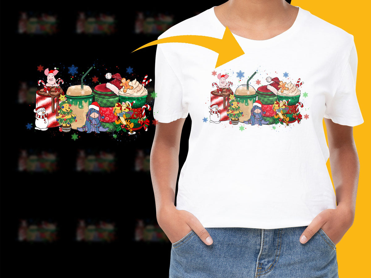 Kids Christmas T-Shirt, Festive Holiday Graphic Tee, Santa and Elves Design, Colorful Winter Apparel for Children, Unisex