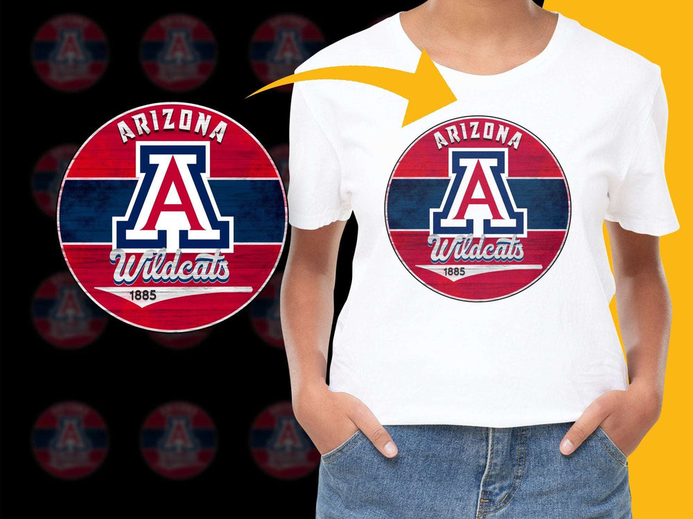 Arizona Wildcats 1885 Logo T-Shirt, College Sports Fan Apparel, Unisex White Tee