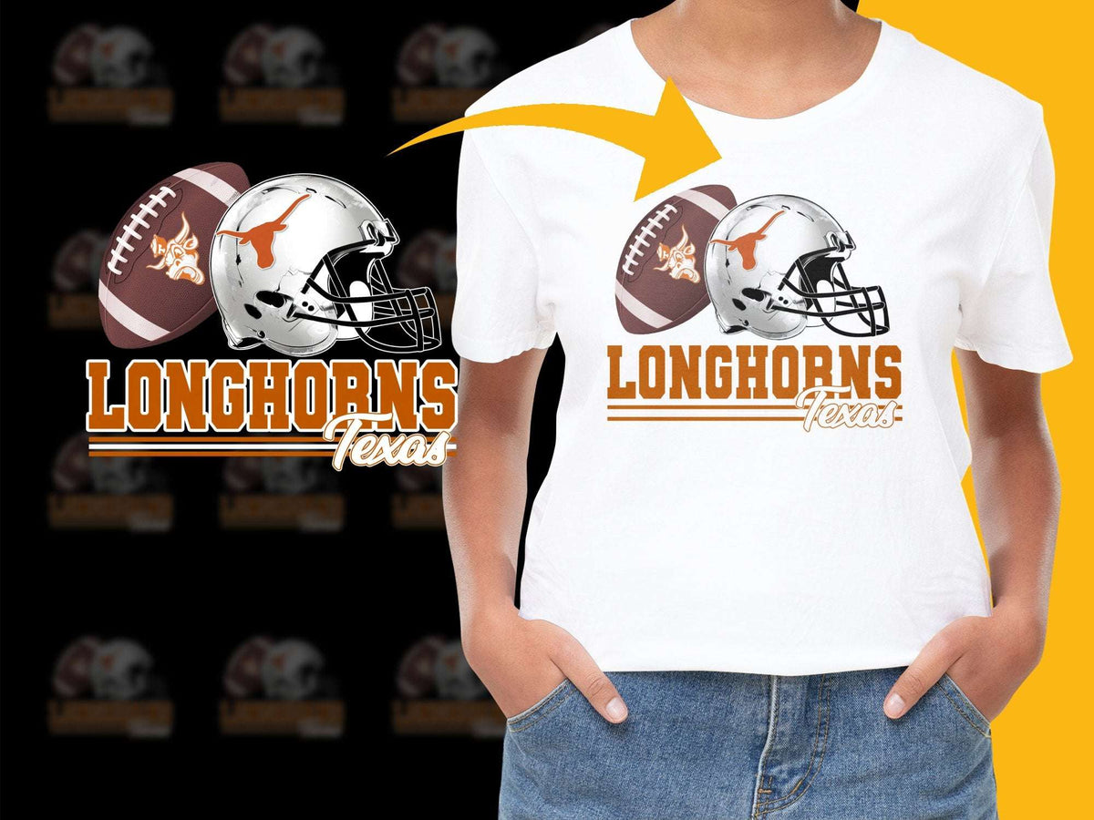 Longhorns Texas Football T-Shirt, Youth and Adult Sizes, Sports Fan Gear, College Football Apparel, Tailgate Party Outfit