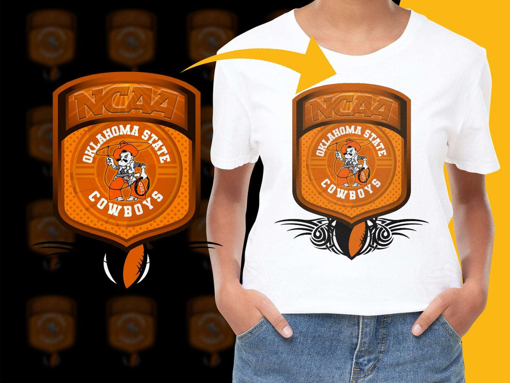 Oklahoma State Cowboys NCAA Logo T-Shirt, Vintage College Sports Apparel, Orange Graphic Tee