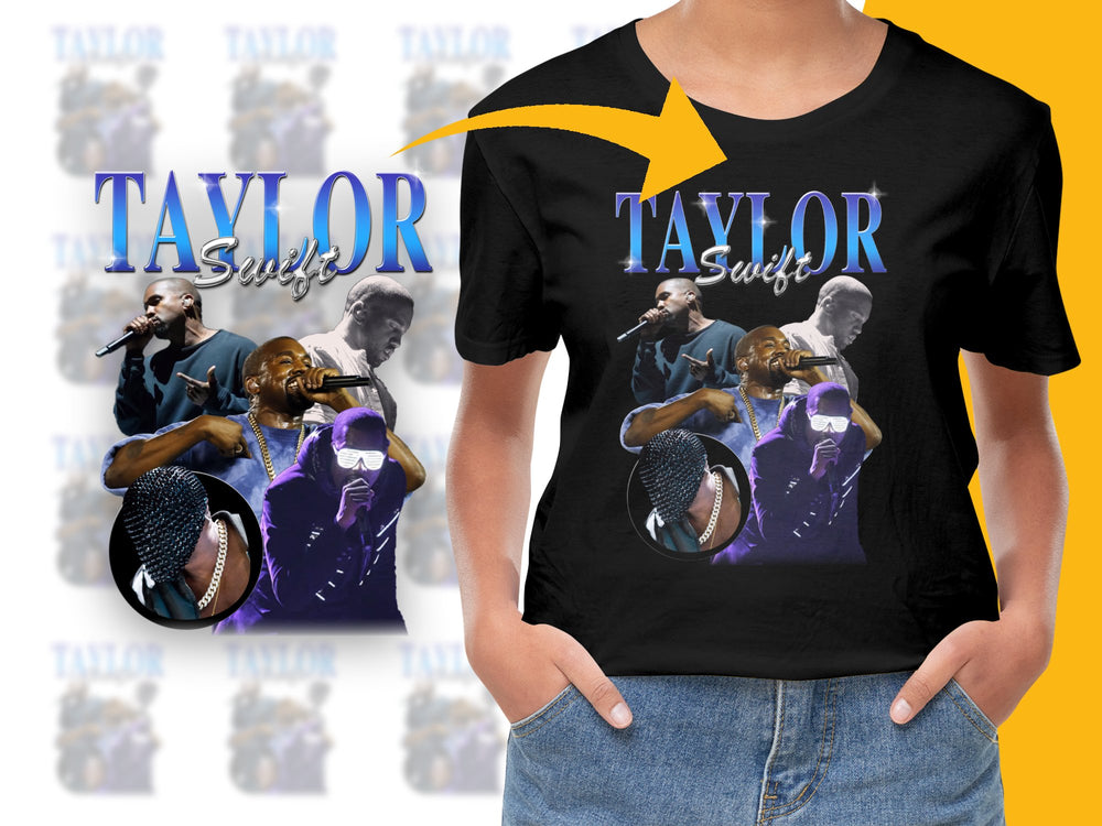 Taylor Swift Inspired Concert T-Shirt, Graphic Tee for Fans, Pop Music Merchandise, Black Shirt