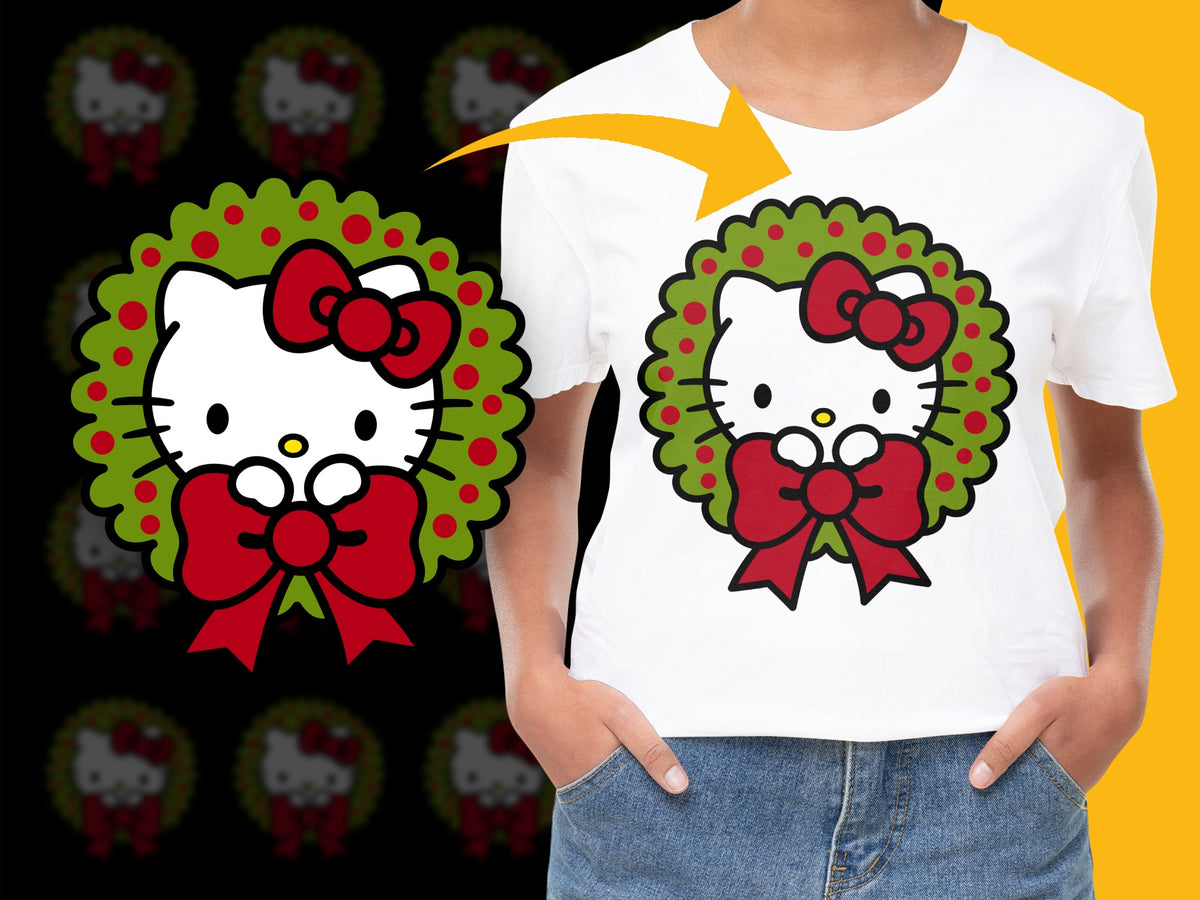 Cute Cartoon Cat Graphic T-Shirt, Vibrant Red Bow Kids Tee, Unisex Casual Top