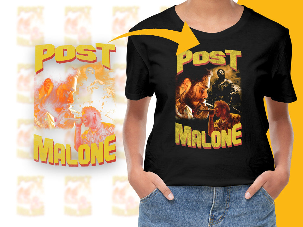 Post Malone Graphic T-Shirt, Vintage Style Hip Hop Tee, Music Artist Fan Merchandise, Unisex Clothing