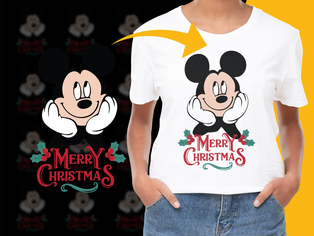 Merry Christmas Mickey Mouse T-Shirt, Holiday Disney Graphic Tee, Cute Festive Family Apparel