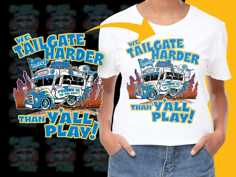 Fun Tailgate Party T-Shirt, Colorful Graphic Tee, Sports Event Apparel, Casual Stylish Top