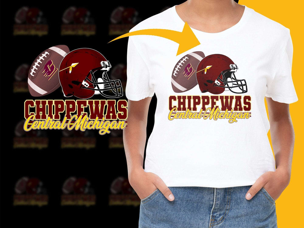 Central Michigan Chippewas Football T-Shirt, College Sports Graphic Tee, Fan Apparel Gift