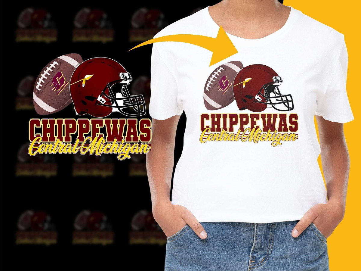 Central Michigan Chippewas Football T-Shirt, College Sports Graphic Tee, Fan Apparel Gift