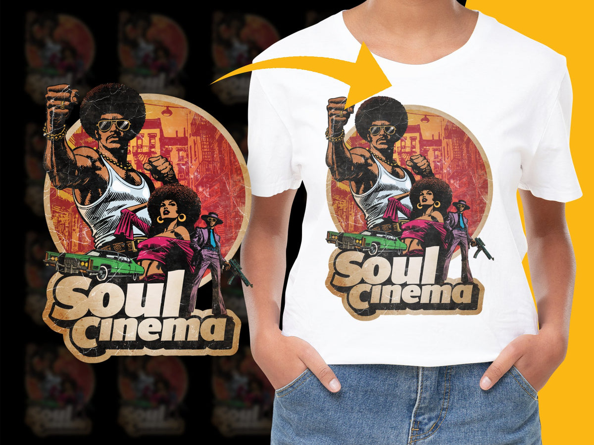 Retro Soul Cinema T-Shirt, Vintage Movie Graphic Tee, Urban Style Cool Fashion Top