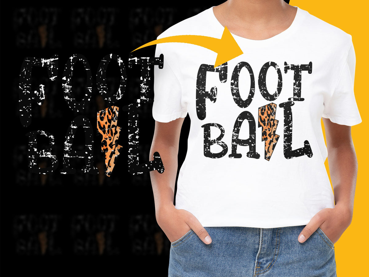 Kids Football T-Shirt, Youth Sports Tee, Black and White, Graphic Print, Casual Wear, Game Day Shirt