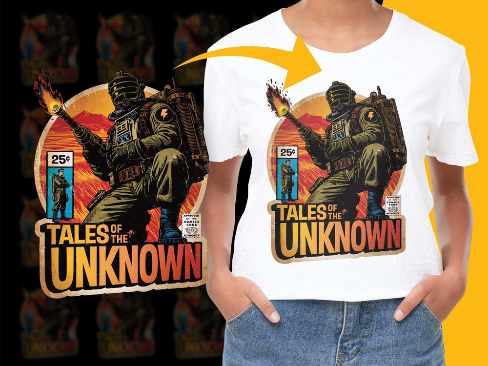 Vintage Comic Book T-Shirt, Tales of the Unknown Graphic Tee, Retro Style Cotton Shirt, Unique Gift for Comic Fans