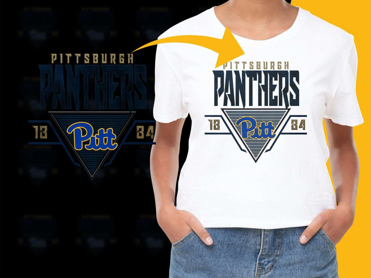 Pittsburgh Panthers T-Shirt Vintage Logo College Sports Apparel Fan Gift White Tee