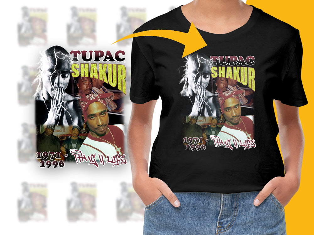 Tupac Shakur Graphic T-Shirt, Vintage 90s Hip-Hop Legend Tee, 1971-1996 Memorabilia, Unisex Music Fan Apparel
