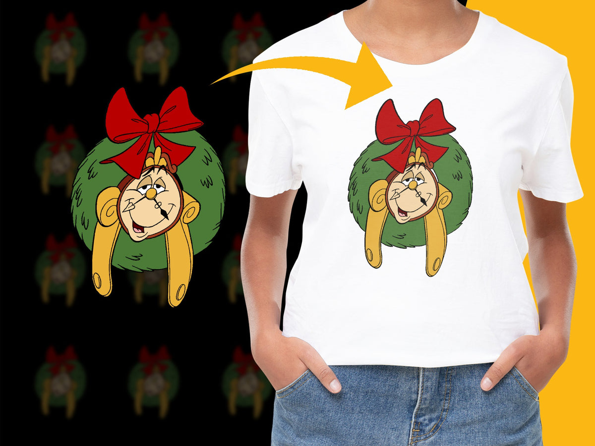 Kids Christmas T-Shirt, Cute Monkey Graphic Tee, Holiday Wreath Design, Festive Children's Clothing