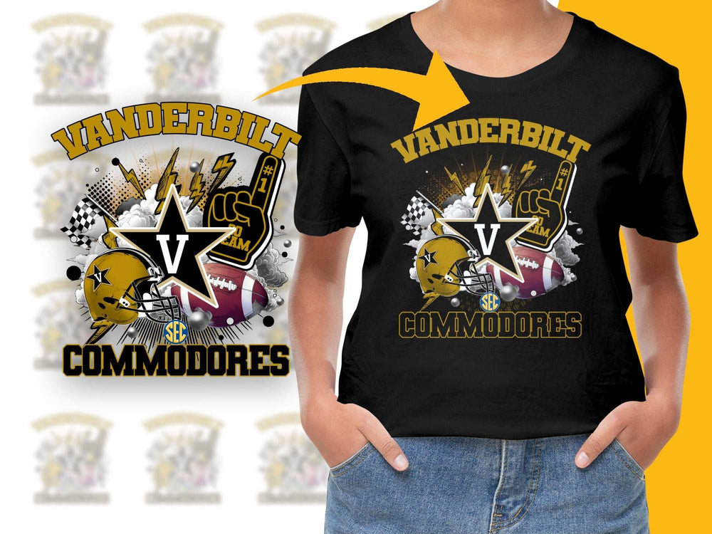 Vanderbilt Commodores T-Shirt, College Football Graphic Tee, SEC Fan Apparel, Trendy Sports Shirt for Men and Women