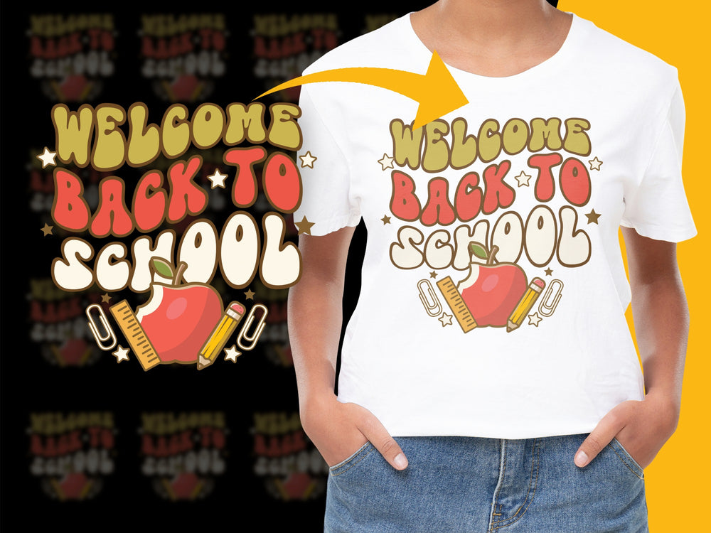 Welcome Back to School T-Shirt, Kids Graphic Tee, First Day of School Outfit, Colorful School Shirt