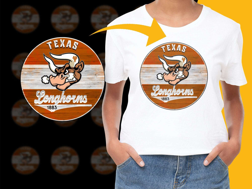 Texas Longhorns T-Shirt Vintage Logo 1883 Sports Fan Graphic Tee Unisex Top